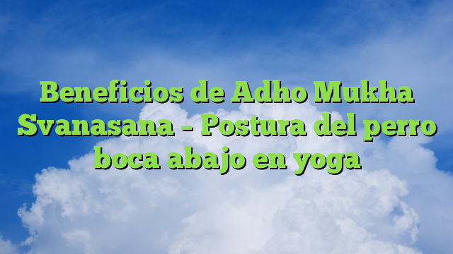 Beneficios de Adho Mukha Svanasana – el perro boca abajo en yoga