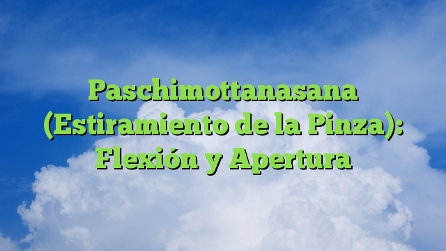 Paschimottanasana (Estiramiento de la Pinza): Flexión y Apertura